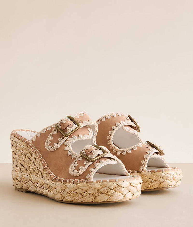 Rae Embroidered Wedge Sandal