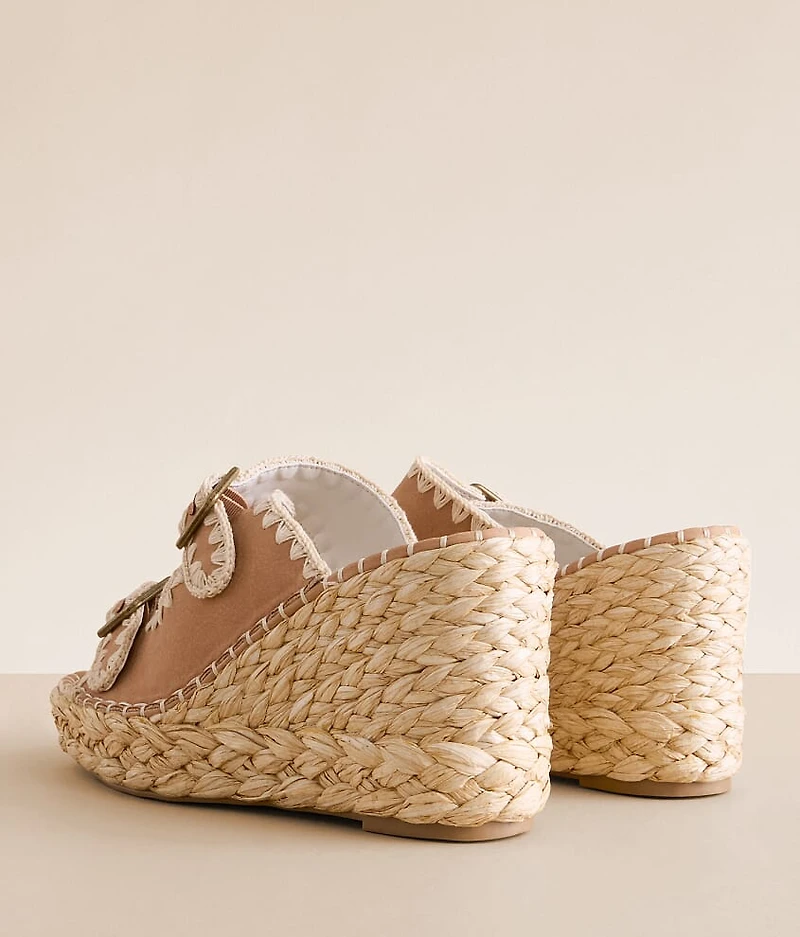 Rae Embroidered Wedge Sandal