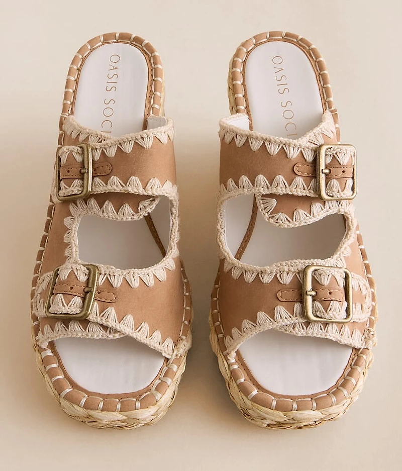 Rae Embroidered Wedge Sandal