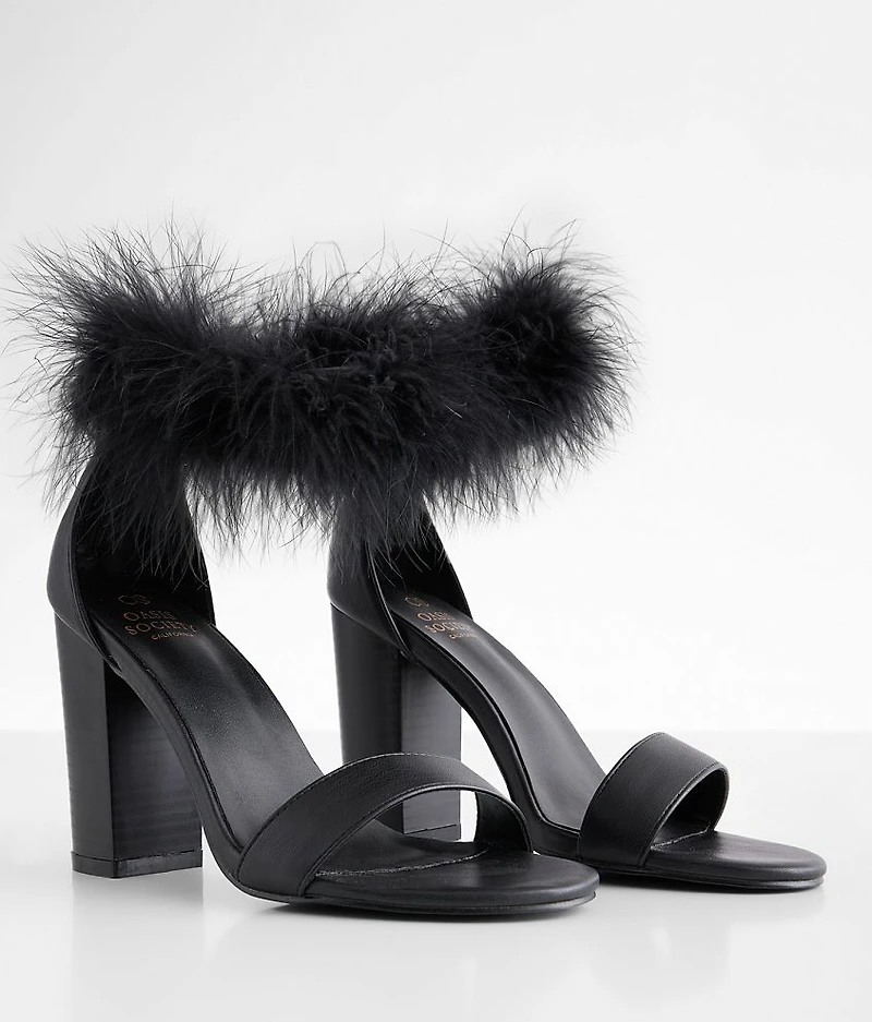 Sasha Feather Heeled Sandal