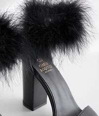 Sasha Feather Heeled Sandal