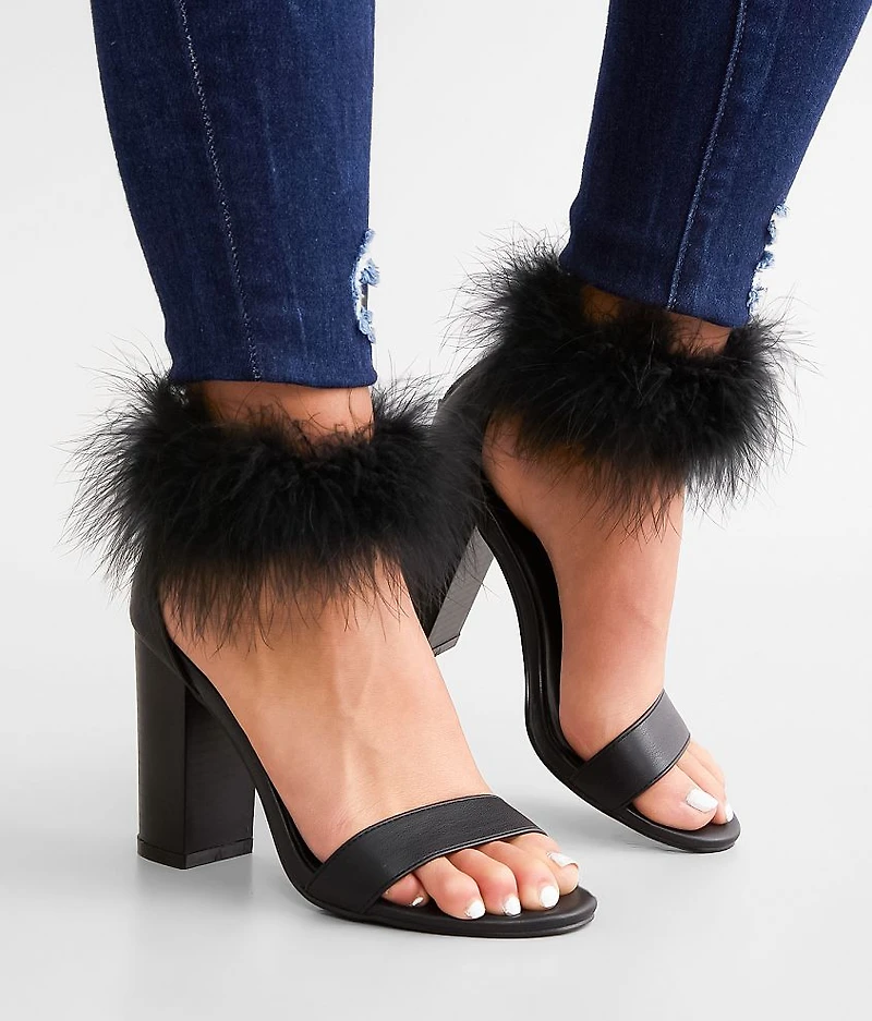 Sasha Feather Heeled Sandal