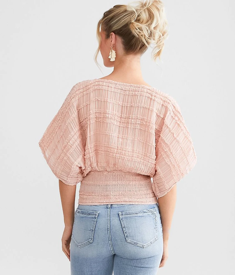 Pleated Ruffle Top