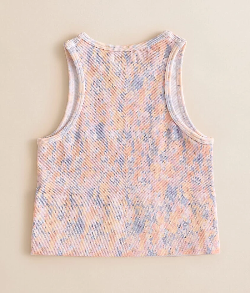 Girls - Floral Ribbed Tank Top