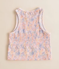 Girls - Floral Ribbed Tank Top