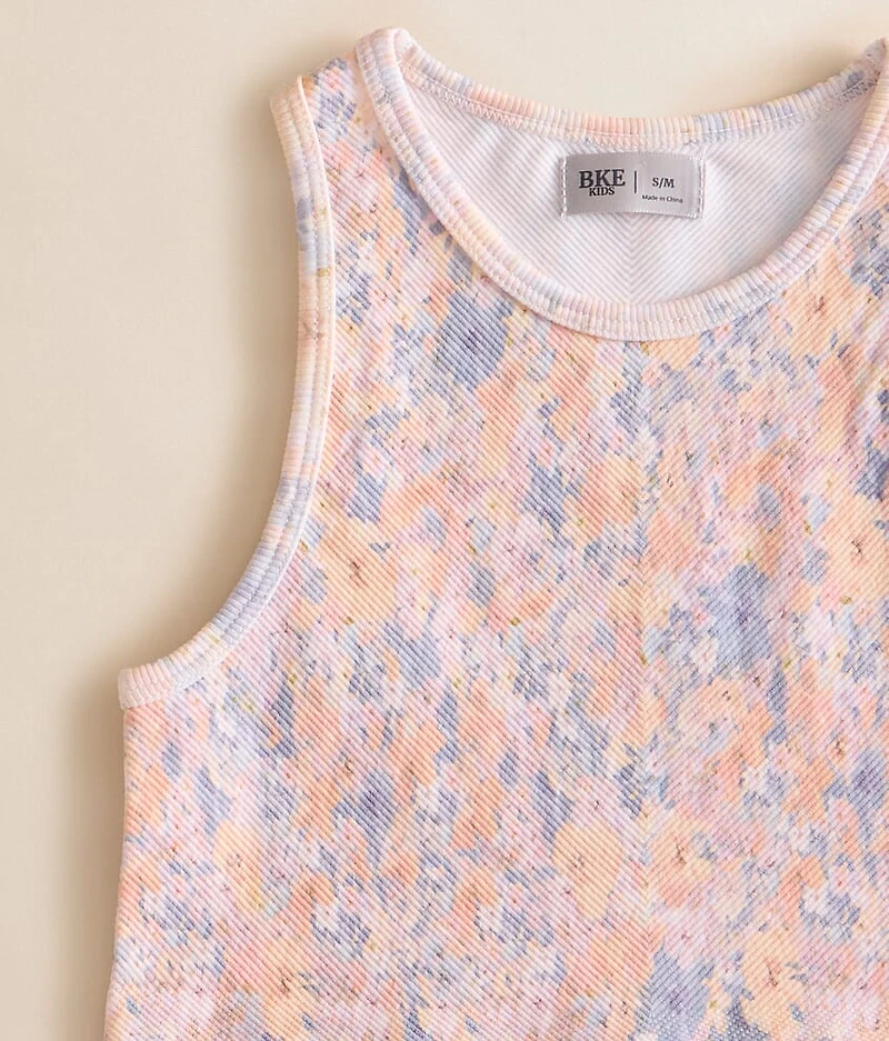Girls - Floral Ribbed Tank Top