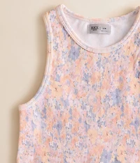 Girls - Floral Ribbed Tank Top