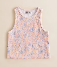 Girls - Floral Ribbed Tank Top