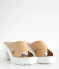 Pom Poms Lug Heeled Sandal