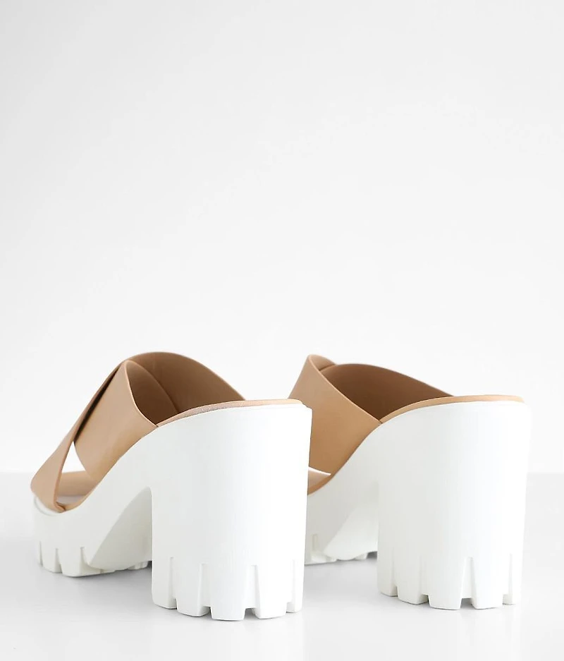Pom Poms Lug Heeled Sandal