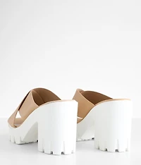 Pom Poms Lug Heeled Sandal