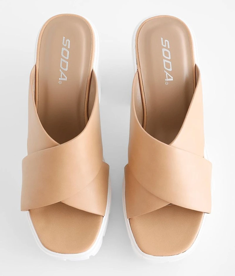 Pom Poms Lug Heeled Sandal