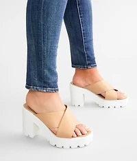 Pom Poms Lug Heeled Sandal