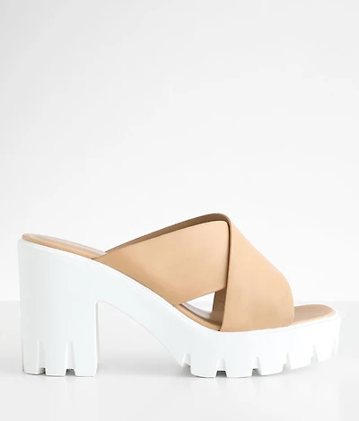 Pom Poms Lug Heeled Sandal