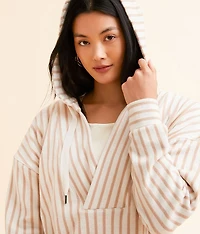 Striped Fleece Hooded Sweatshirt