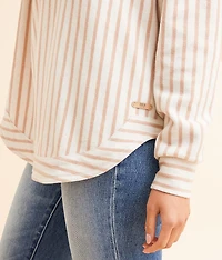 Striped Fleece Hooded Sweatshirt
