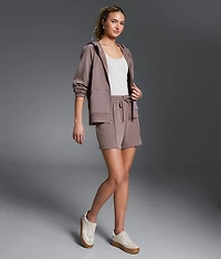 Pieced Rib Knit Hoodie