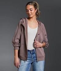 Pieced Rib Knit Hoodie