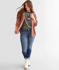 Ribbed Knit Hooded Shirt