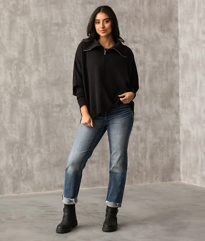 Quarter Zip Dolman Pullover