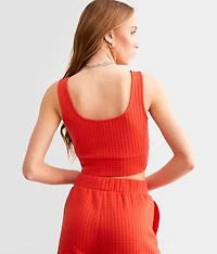Quilted Stitch Cropped Tank Top