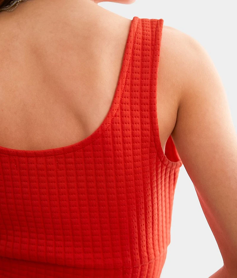 Quilted Stitch Cropped Tank Top