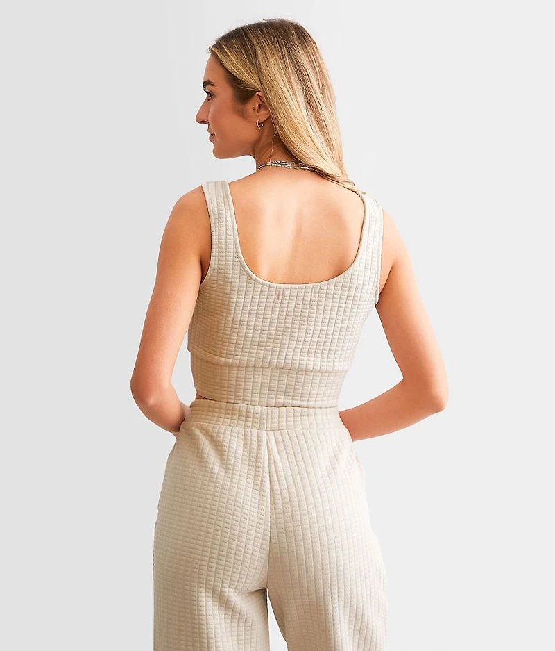 Quilted Stitch Cropped Tank Top