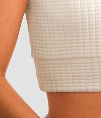 Quilted Stitch Cropped Tank Top