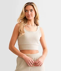 Quilted Stitch Cropped Tank Top