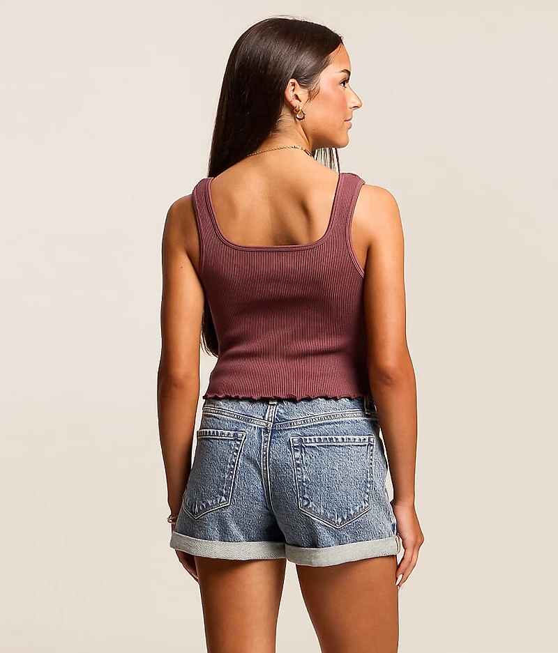 Square Neck Cropped Tank Top