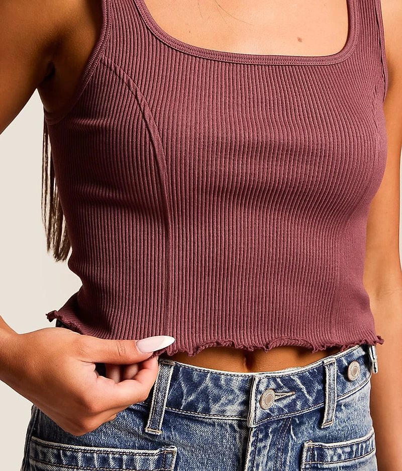 Square Neck Cropped Tank Top