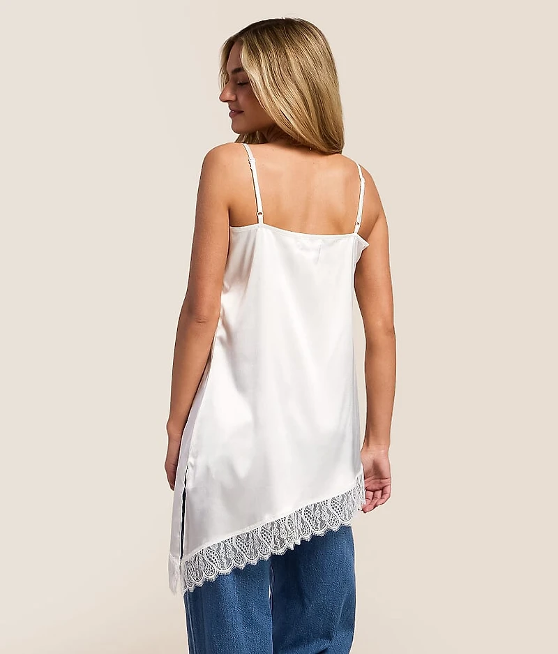 Satin Asymmetrical Tank Top