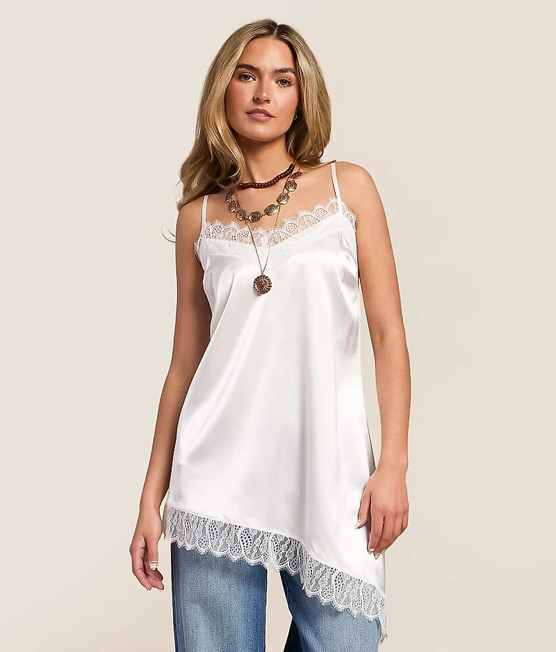 Satin Asymmetrical Tank Top