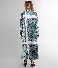 Satin Paisley Medallion Duster Kimono
