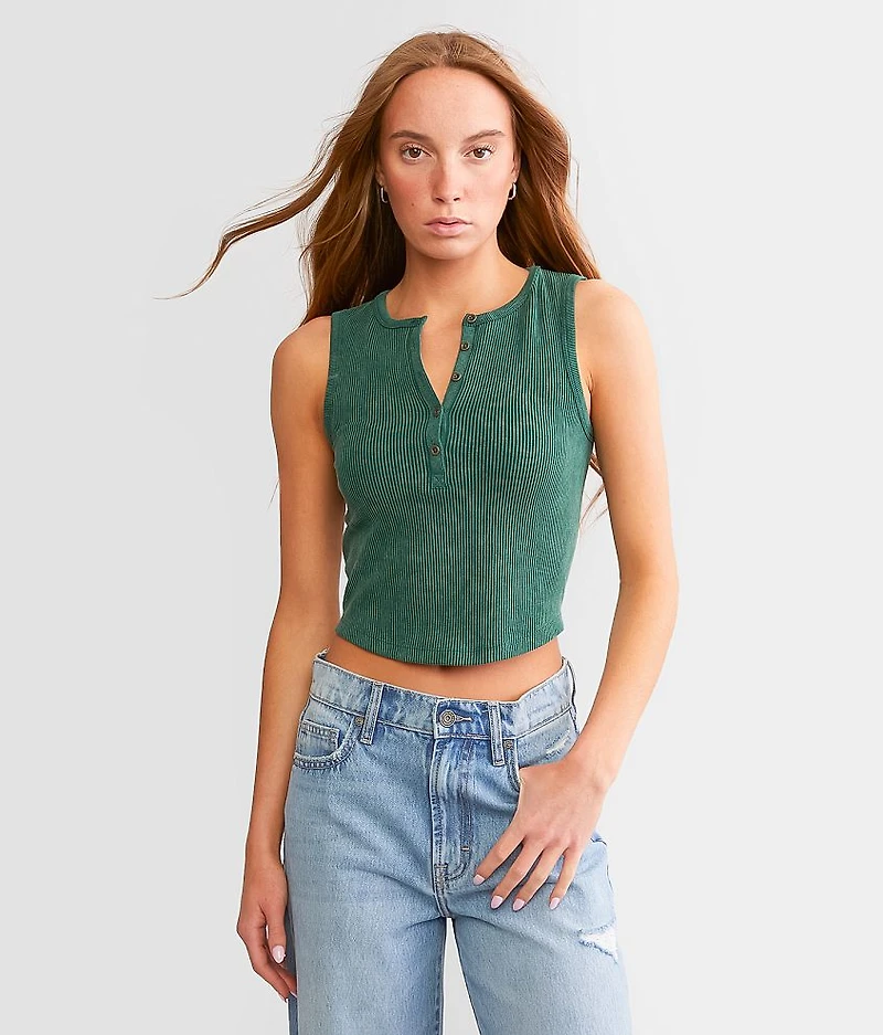 Fitted Henley Tank Top