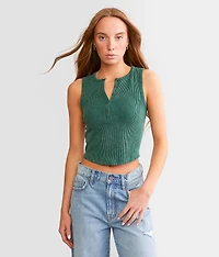 Fitted Henley Tank Top