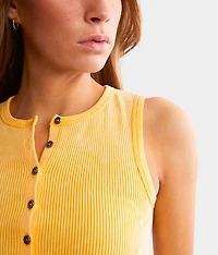 Fitted Henley Tank Top