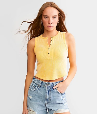 Fitted Henley Tank Top