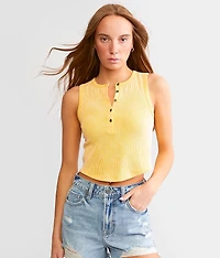 Fitted Henley Tank Top