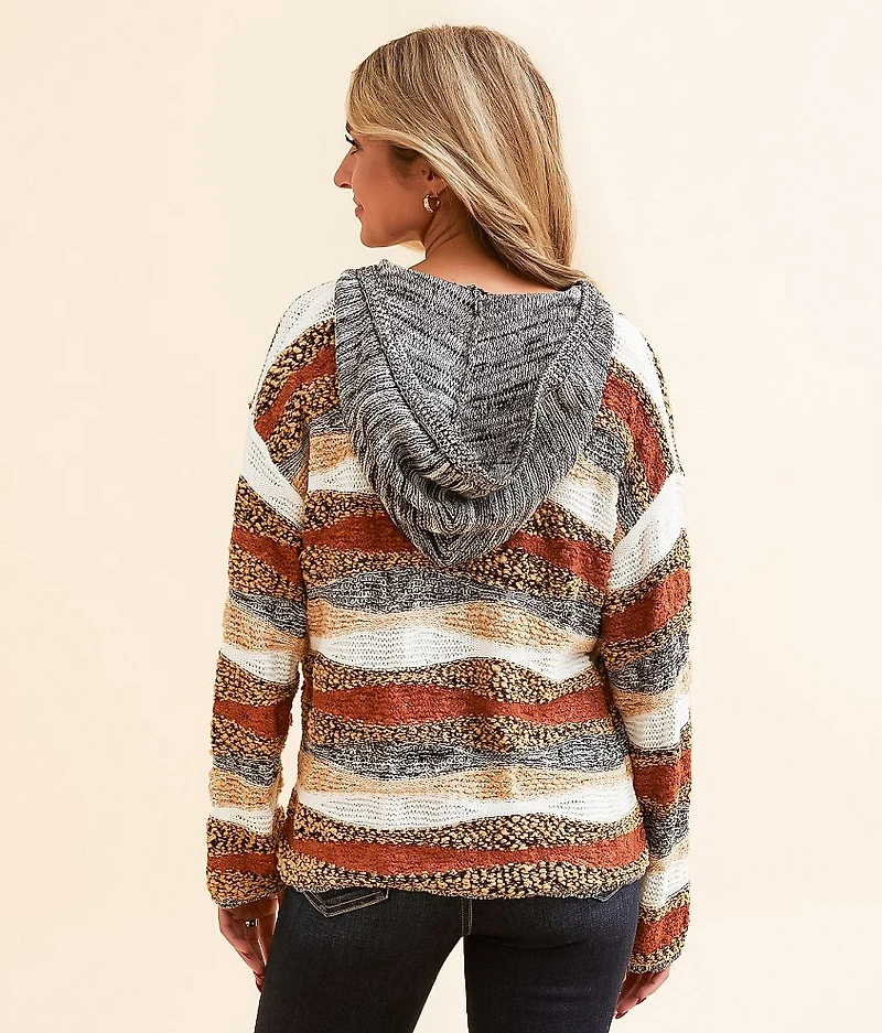 Nubby Stripe Hooded Sweater