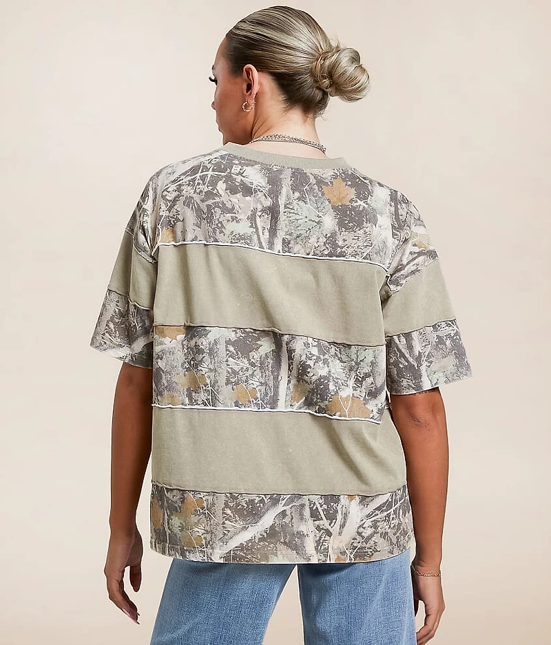 Pieced Camo Oversized T-Shirt