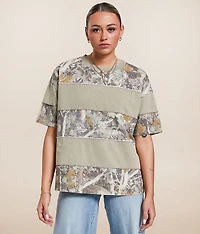 Pieced Camo Oversized T-Shirt