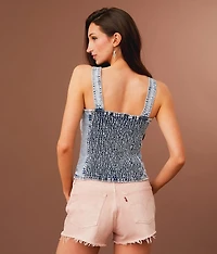 Buckle Strap Denim Tank Top