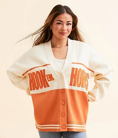Texas Hook 'Em Horns Cardigan Sweater