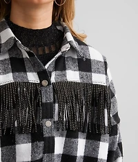 Rhinestone Fringe Shacket