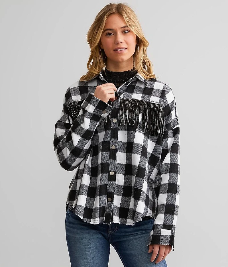 Rhinestone Fringe Shacket
