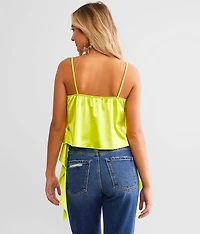 Satin Ruffle Tank Top