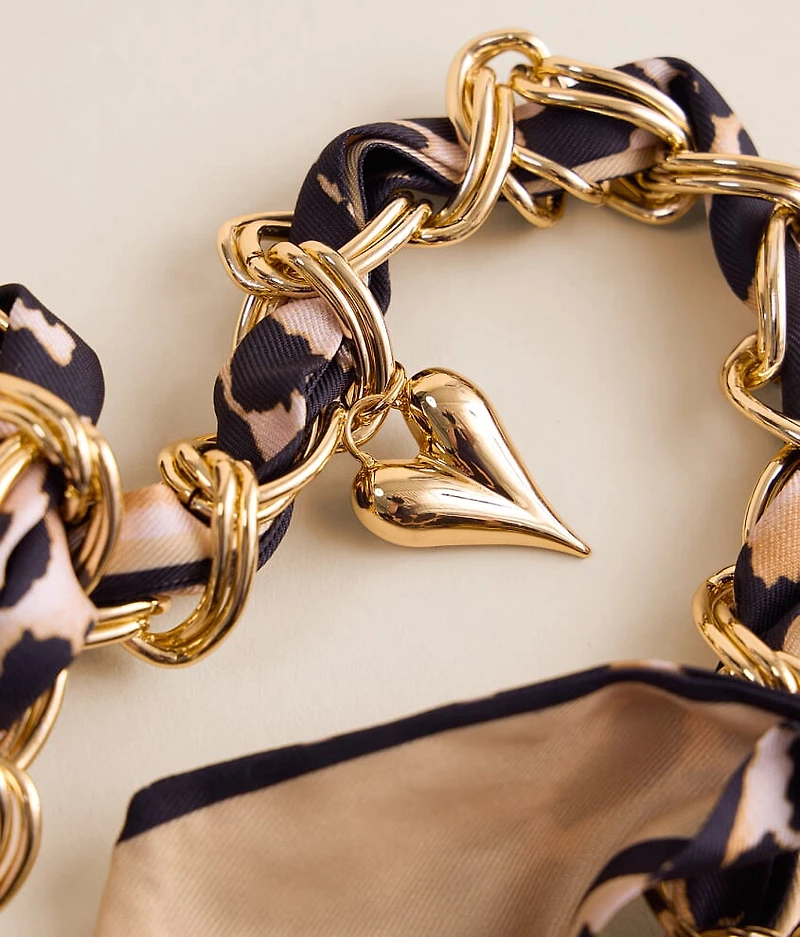 Rach Charm Twisted Scarf Necklace