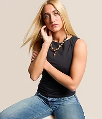 Rach Charm Twisted Scarf Necklace