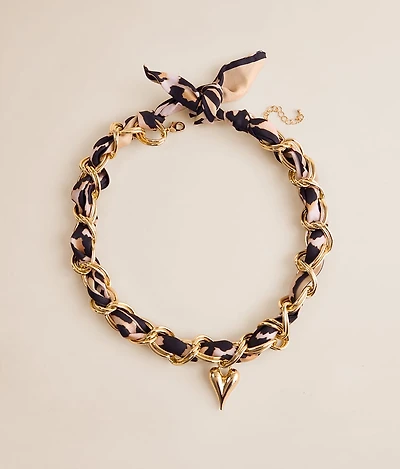 Rach Charm Twisted Scarf Necklace